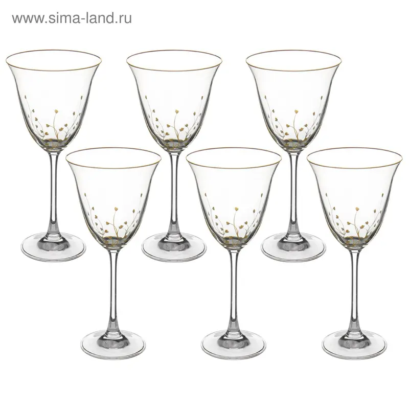 Набор бокалов для вина 260 мл "Травка", 6 шт
