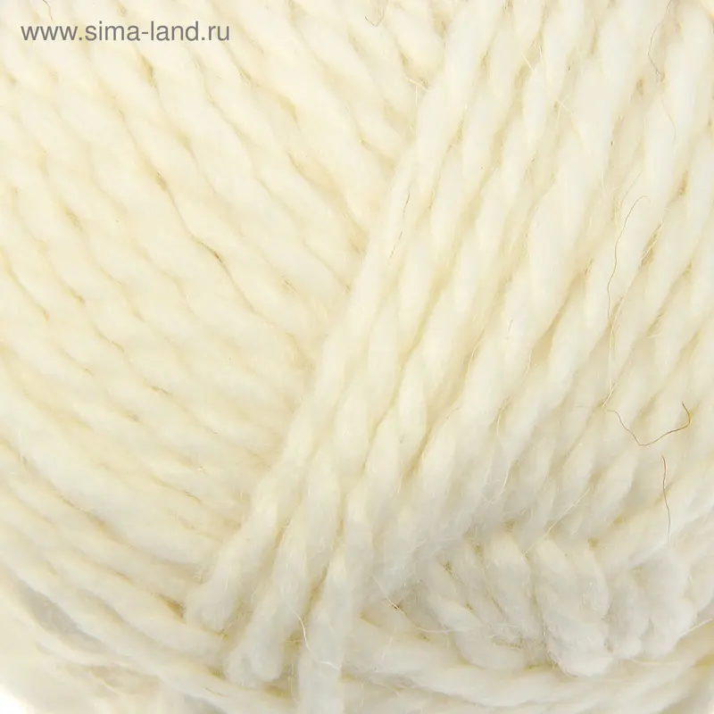 Пряжа "Мелодия" 50% шерсть, 50% акрил 100м/100гр (0230, отбелка)