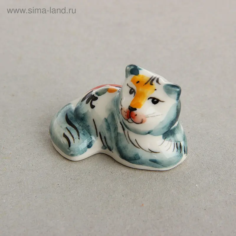 Сувенир "Кошка," малый гжель