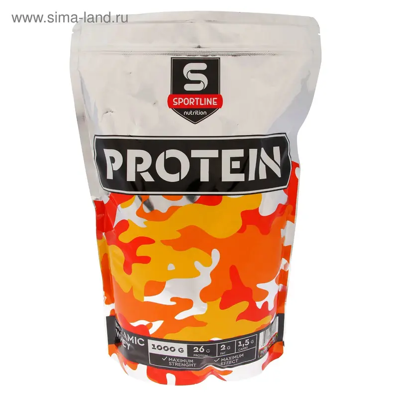 Протеин SportLine Dynamic Whey Protein, Лесные ягоды, спортивное питание, 1000 г