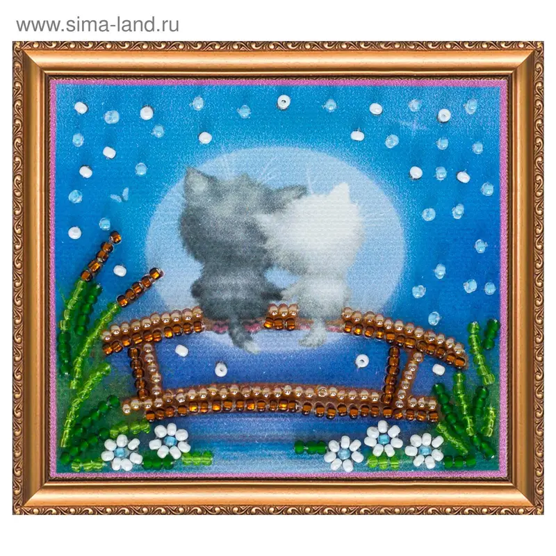 Набор для вышивки бисером "Магнит. Лунные коты"