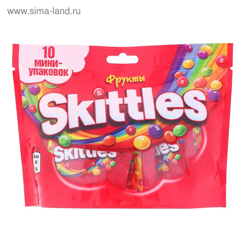 Конфеты жевательные Skittles "Фрукты" 10-мини упаковок, 120 г
