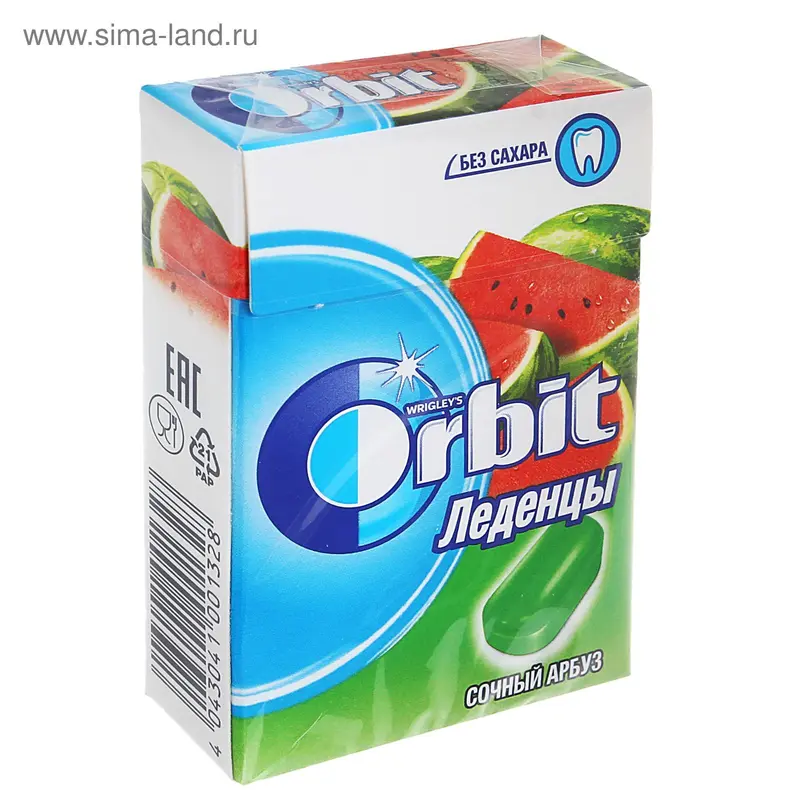 Освежающие леденцы Orbit, сочный арбуз, 35 г