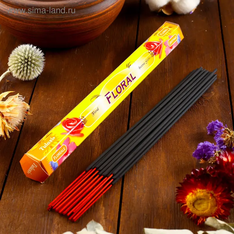Благовония Sarathi "Floral. Цветочный", 20 палочек в упаковке, шестигранник