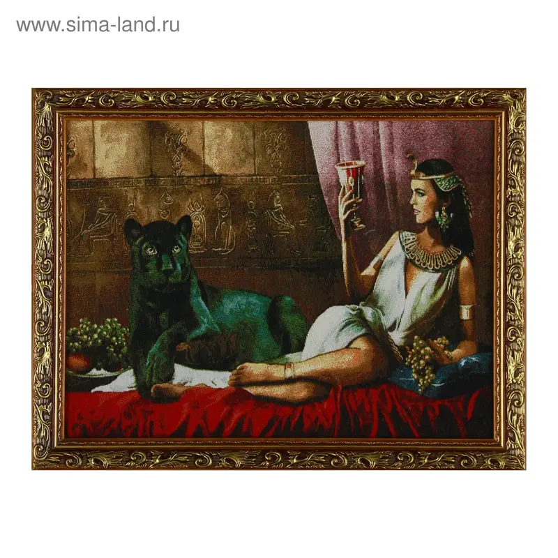 Гобеленовая картина "Леди и пантера" 34х44 см