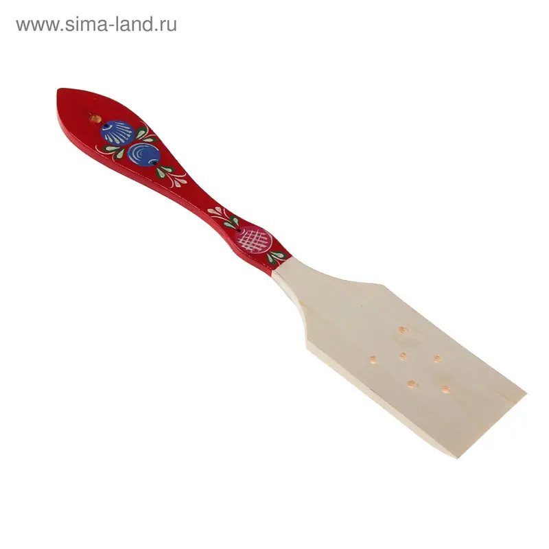 Лопатка кухонная, с отверстиями, городецкая роспись