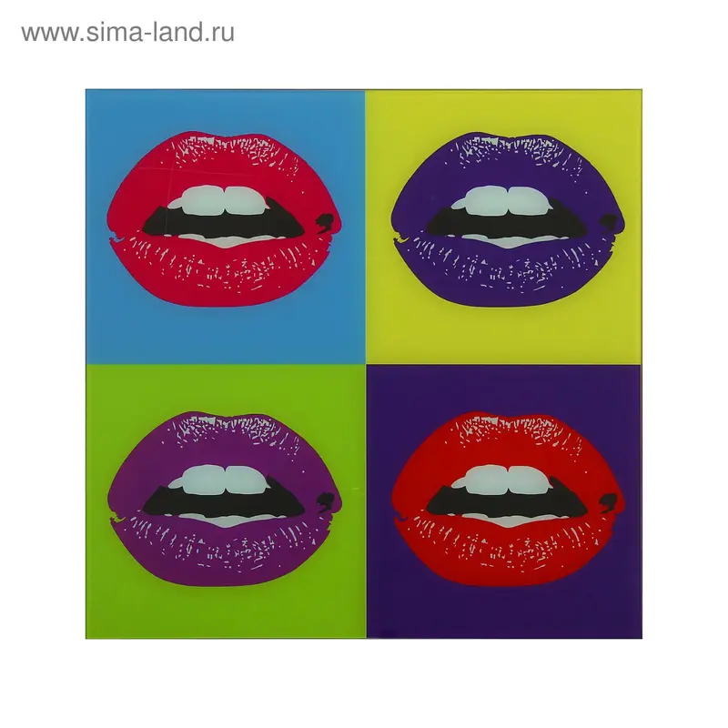 Картина "Разноцветные губы" 50*50см