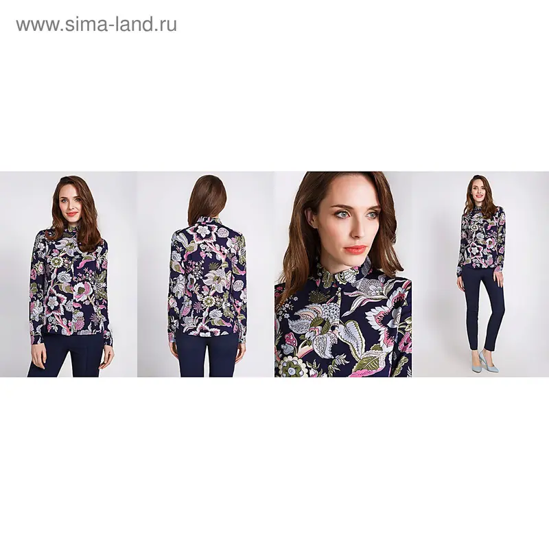 Рубашка женская, цвет тёмно-синий, размер 50 (XL)