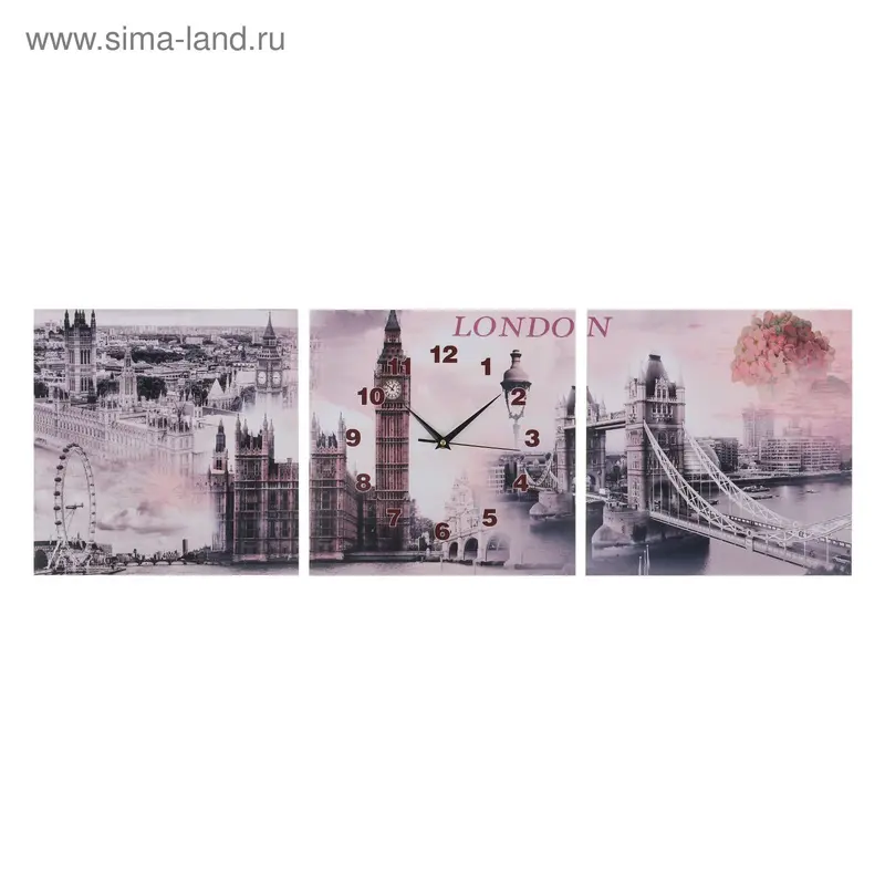 Настенные часы-картина 3 в 1 "Лондон ретро", 30 × 30 см