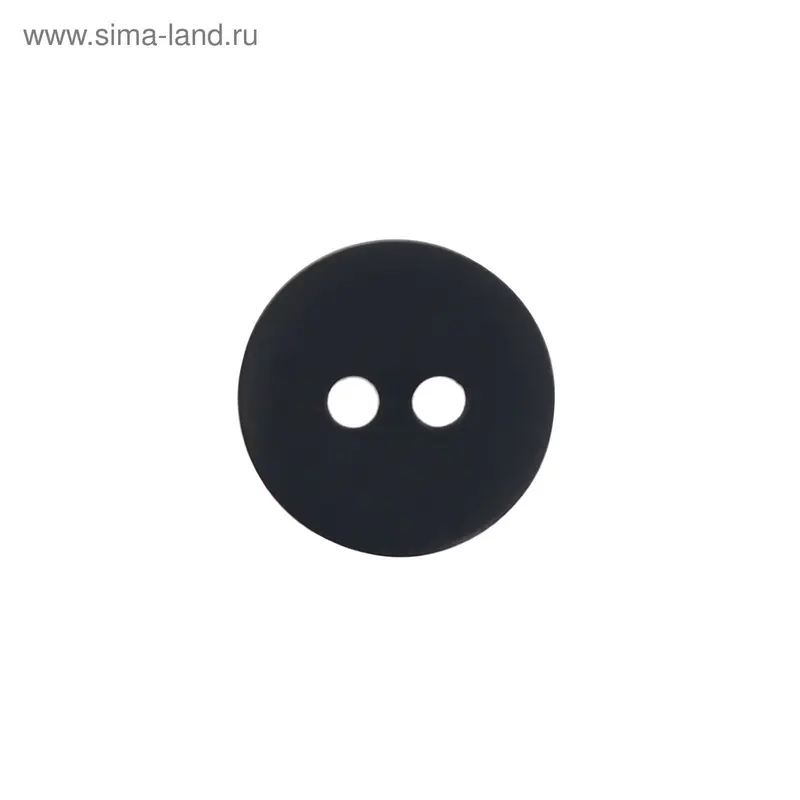 Пуговица, 2 прокола, 13мм, цвет чёрный