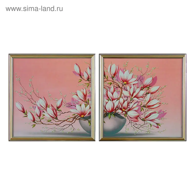Картина модульная "Цветущий куст" 33х66 см