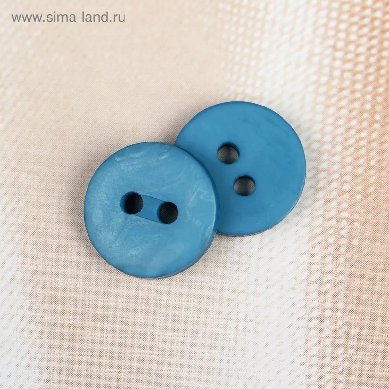 Пуговица, 2 прокола, 13мм, цвет сине-зелёный