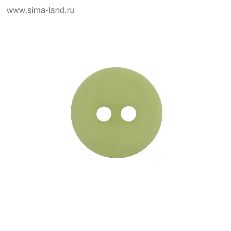 Пуговица, 2 прокола, 13мм, цвет светло-зелёный