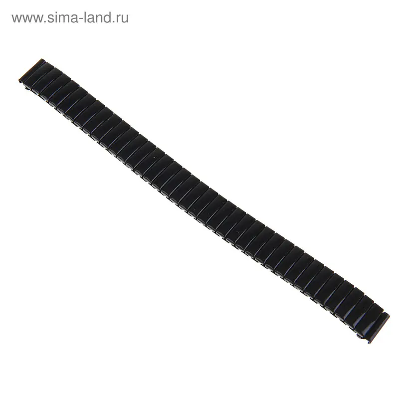 Ремешок для часов 12 мм, металл, 15.5 см, чёрный