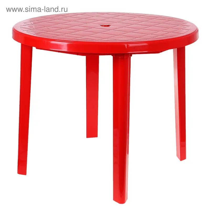 Стол круглый, 90×90×75 см, красный