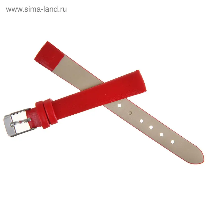 Ремешок для часов, 12мм, экокожа, 18см, красный