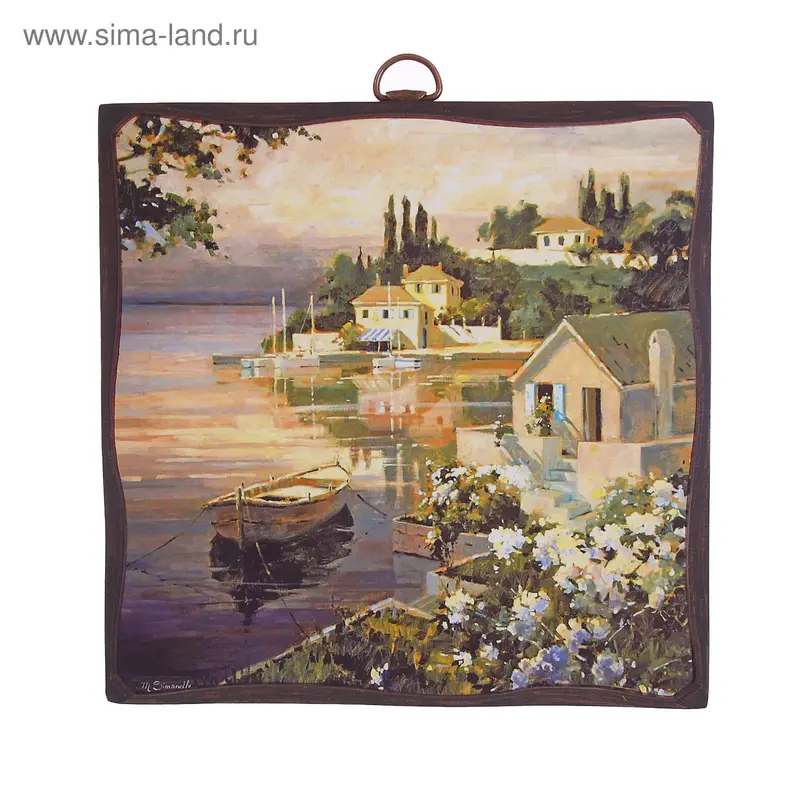 Картина "Лодка" 18х18 см