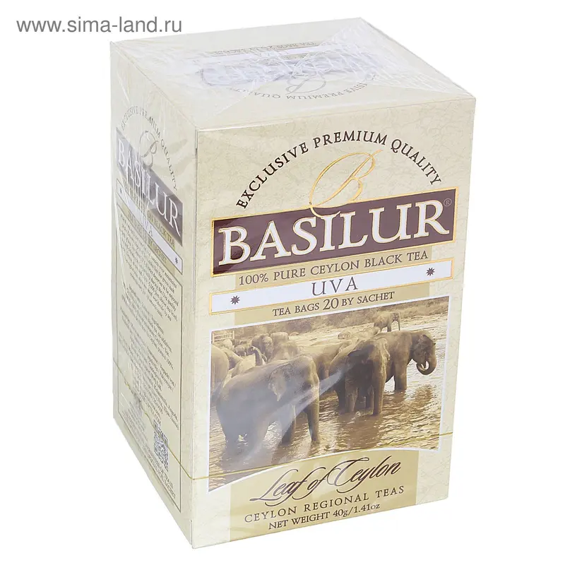 Чай черный Basilur "Лист Цейлона", Uva, 20 пакетиков*2 г
