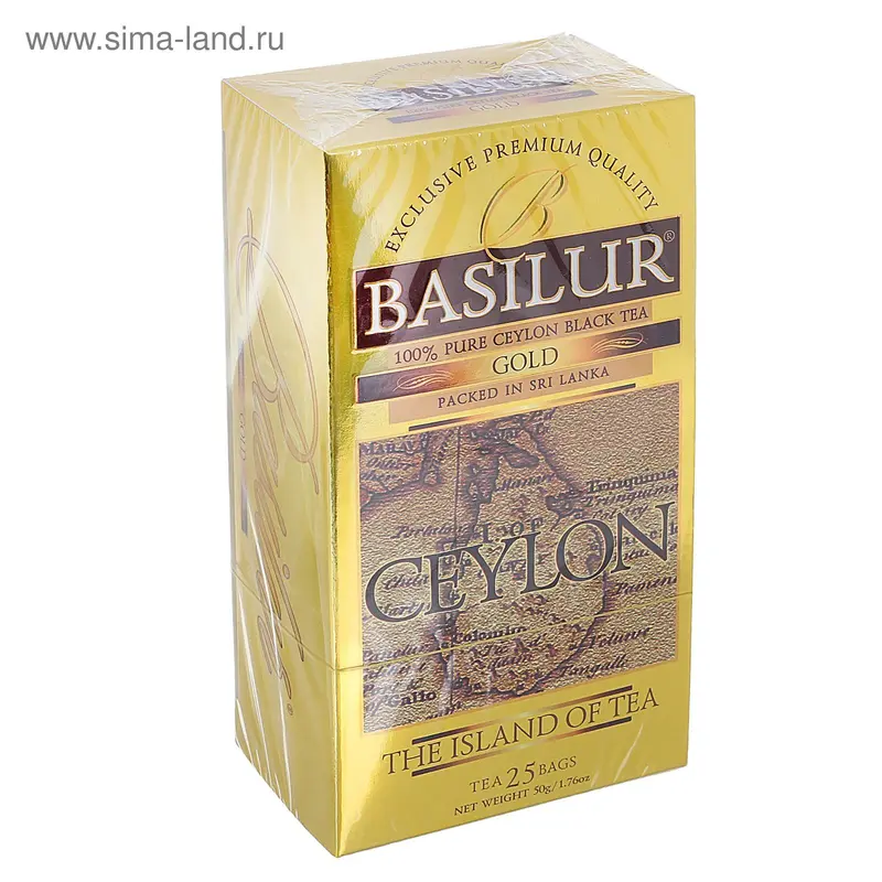Чай черный Basilur "Остров", Gold, 25 пакетиков*2 г
