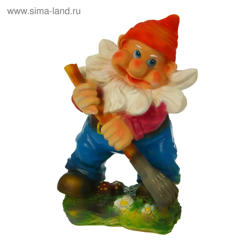 Садовая фигура "Гном с граблями" 25х3246см
