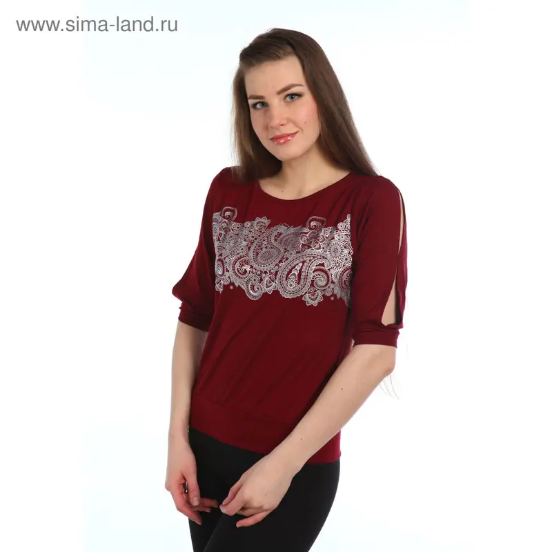Блузка женская Амулет вишня, р-р 54