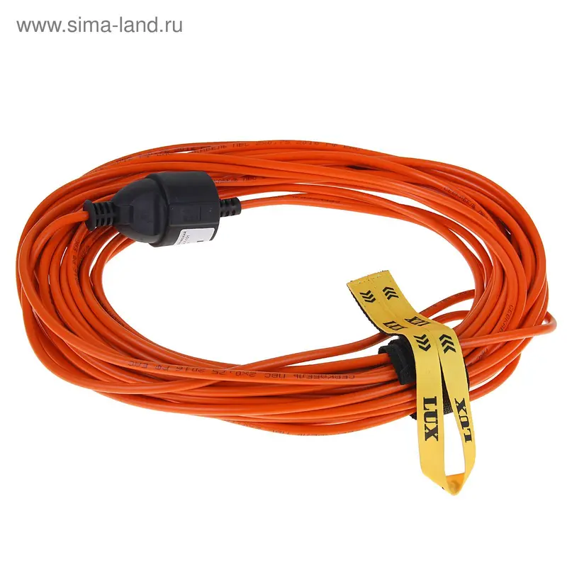 Удлинитель силовой LUX, 2x0.75 мм2, 30 м, 10 А, без з/к
