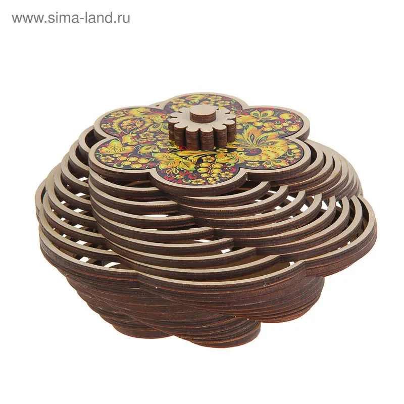 Конфетница «Жар-птица», хохлома