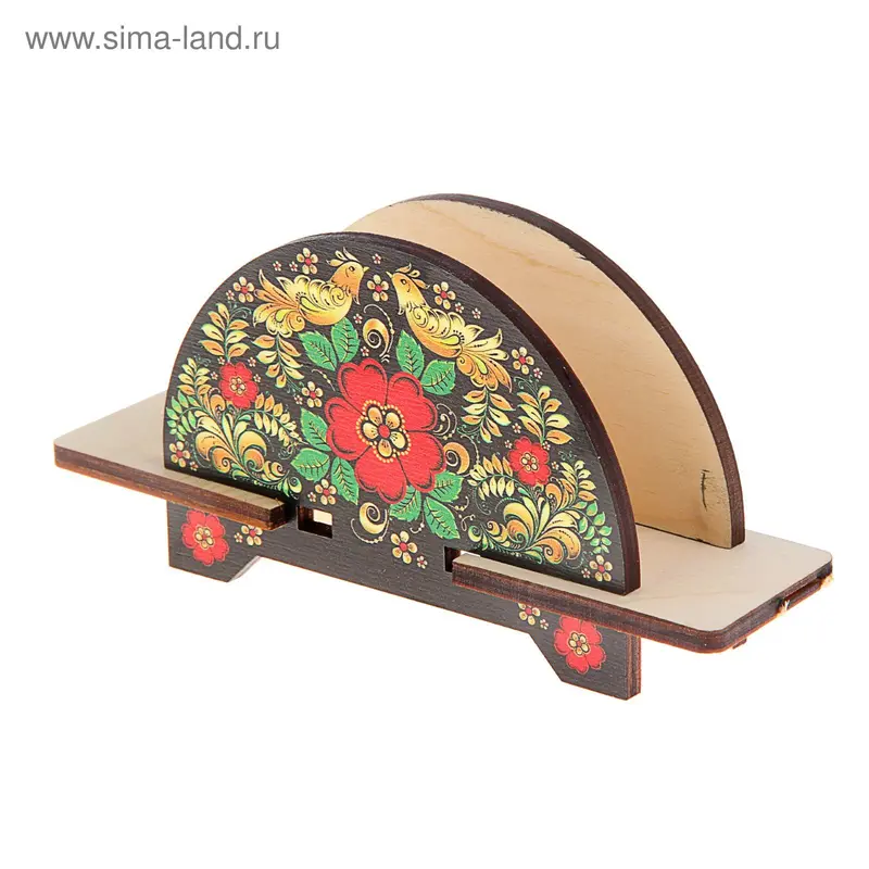 Салфетница «Птицы», хохлома, овальная, 11×10 см