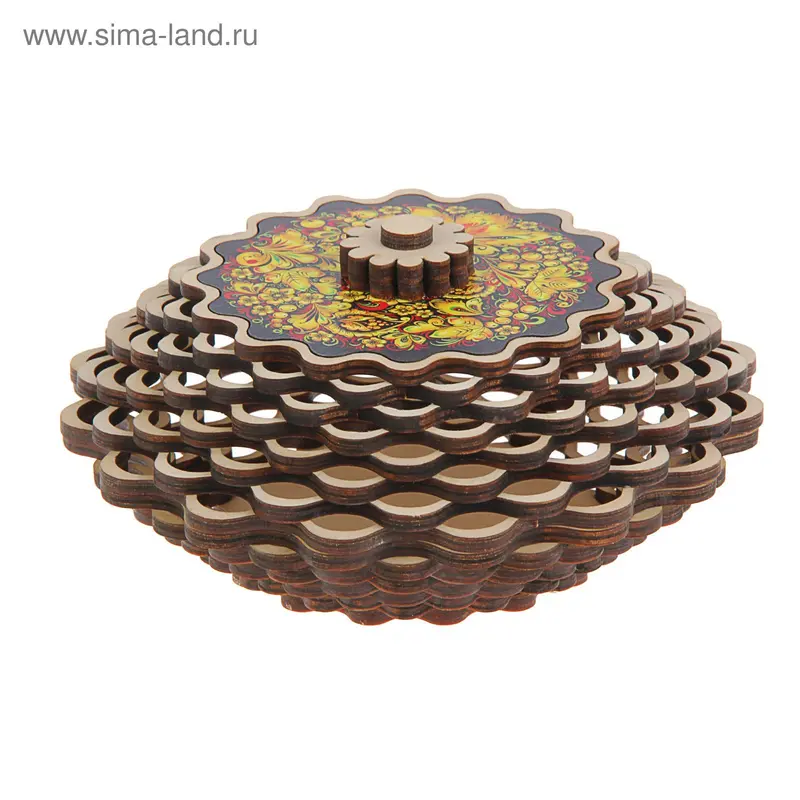 Конфетница К4 "Хохлома (калина золотая)"