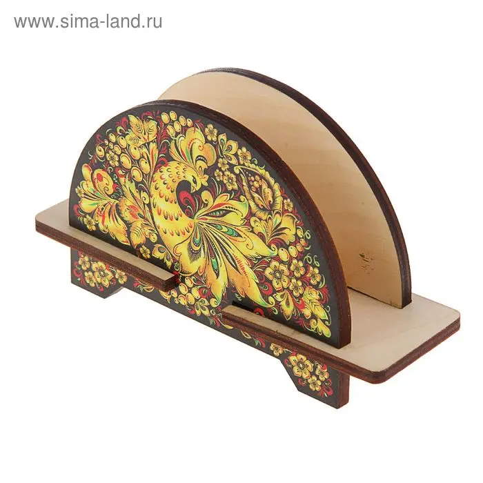 Салфетница "Жар-птица", хохлома
