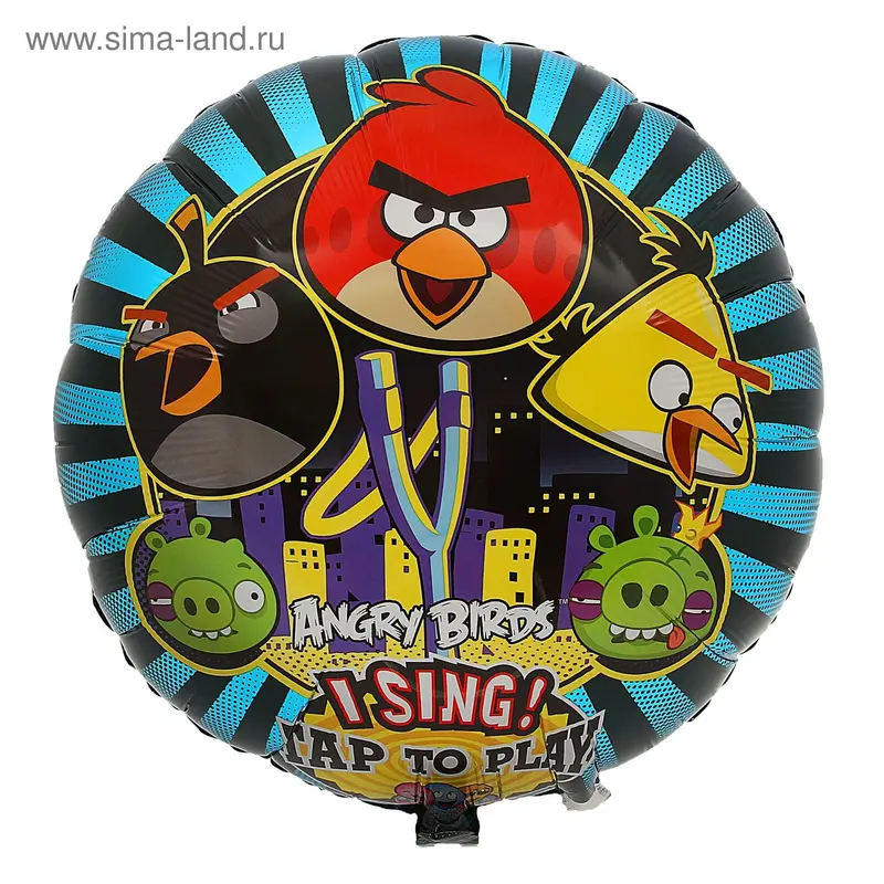 Шар фольгированный Музыкальный Angry Birds P75 28" Круг АГ
