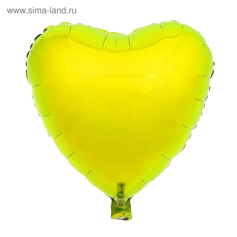 Шар фольгированный 18" «Сердце», металл, зелёный лайм