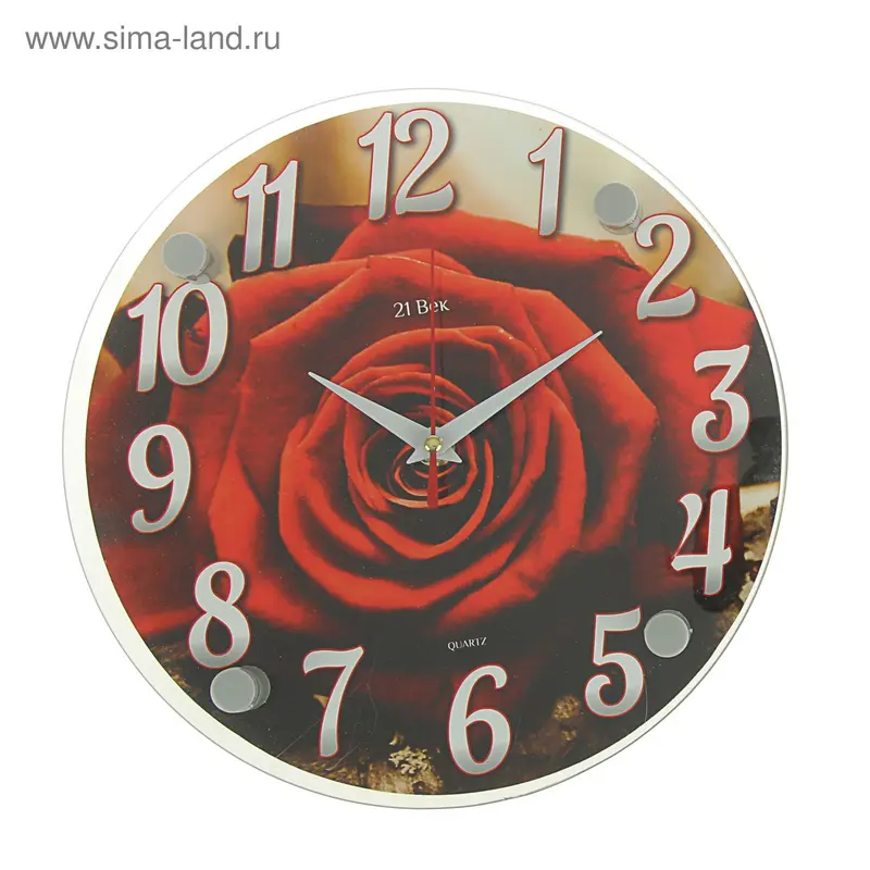 Часы настенные, серия: Цветы, "Роза", 24 см