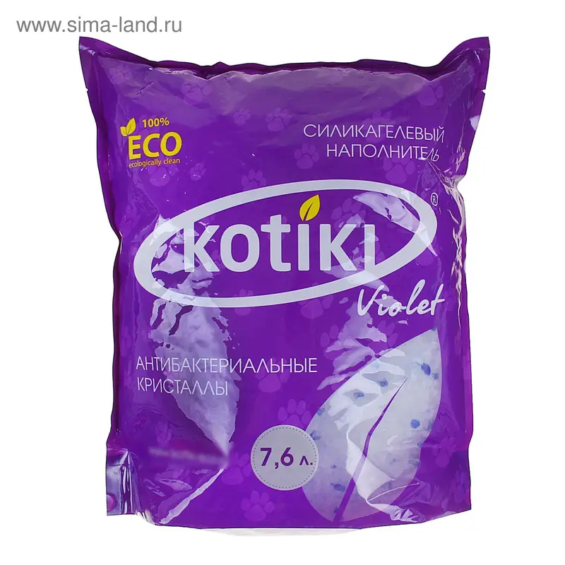 Наполнитель силикагелевый Kotiki, 7,6 л (антибактериальные кристаллы)