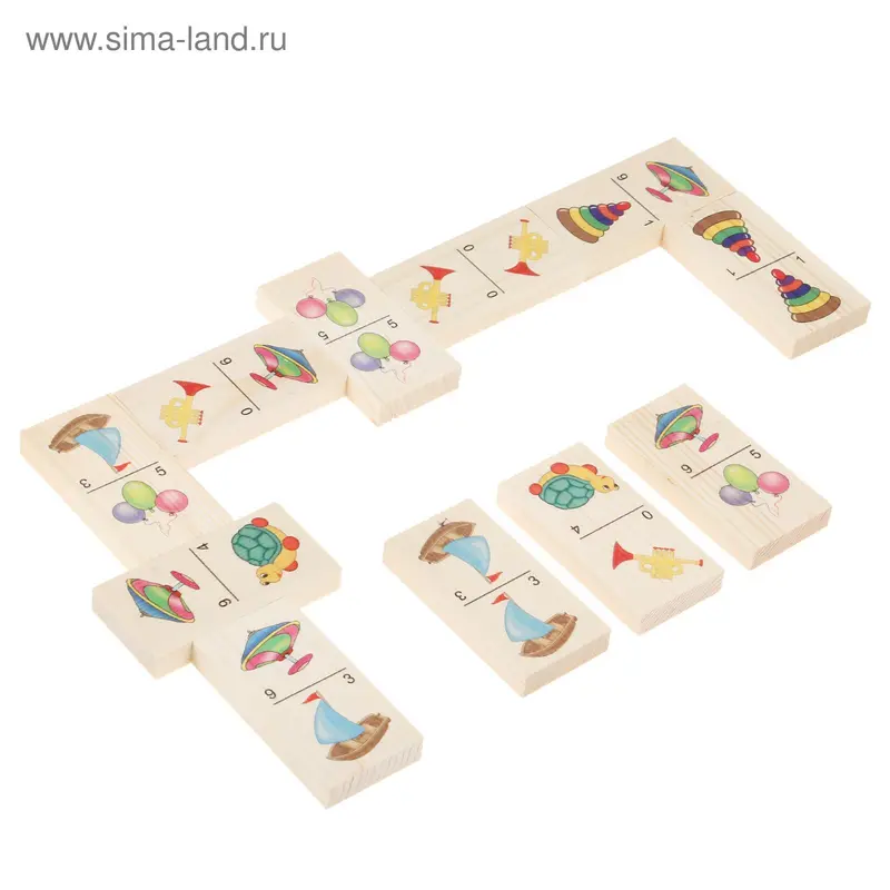Домино большое "Игрушки-2", 28 шт