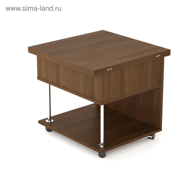 Стол журнальный 550х550х500, орех тёмный