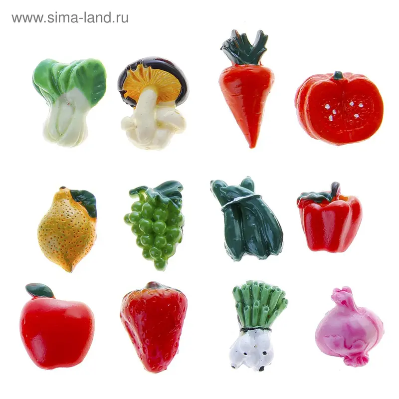 Магнит полистоун "Овощи мини" МИКС, d=2,5 см