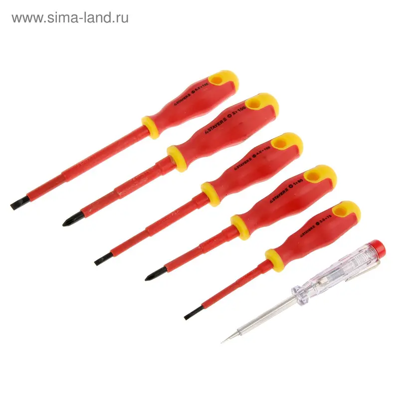 Набор отверток STAYER Profi Electro, 6 предметов, диэлектрические, 100-250 В