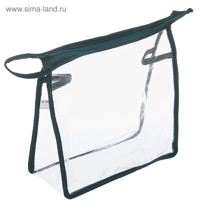 Косметичка на молнии, 1 отдел, зелёная