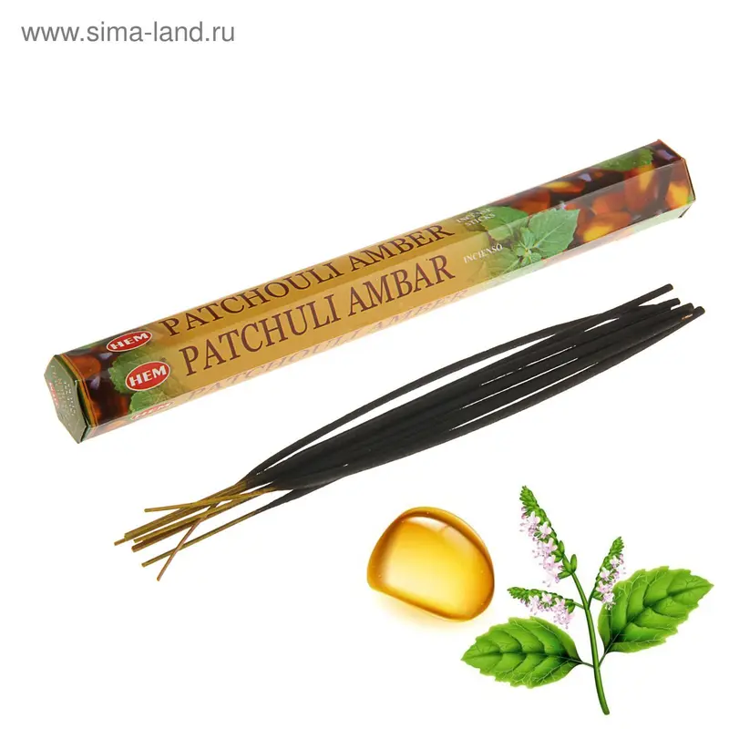 Набор благовоний шестигранник HEM Hexa Patchouli-amber Пачули амбер (20 палочек в наб.)