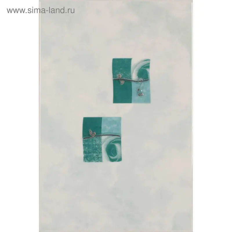 Декор "Муаре", бирюзовая, 200х300 мм