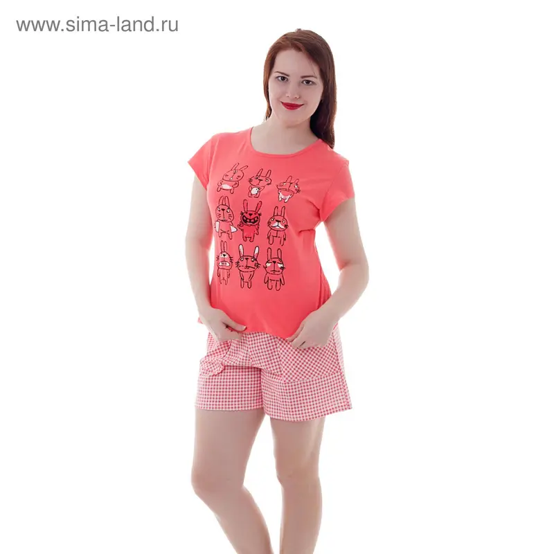 Пижама женская Кролики красные, р-р 54