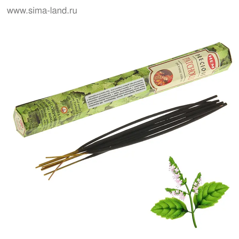 Благовония шестигранник HEM Prec.Patchouli Пачули 20 палочек в упаковке