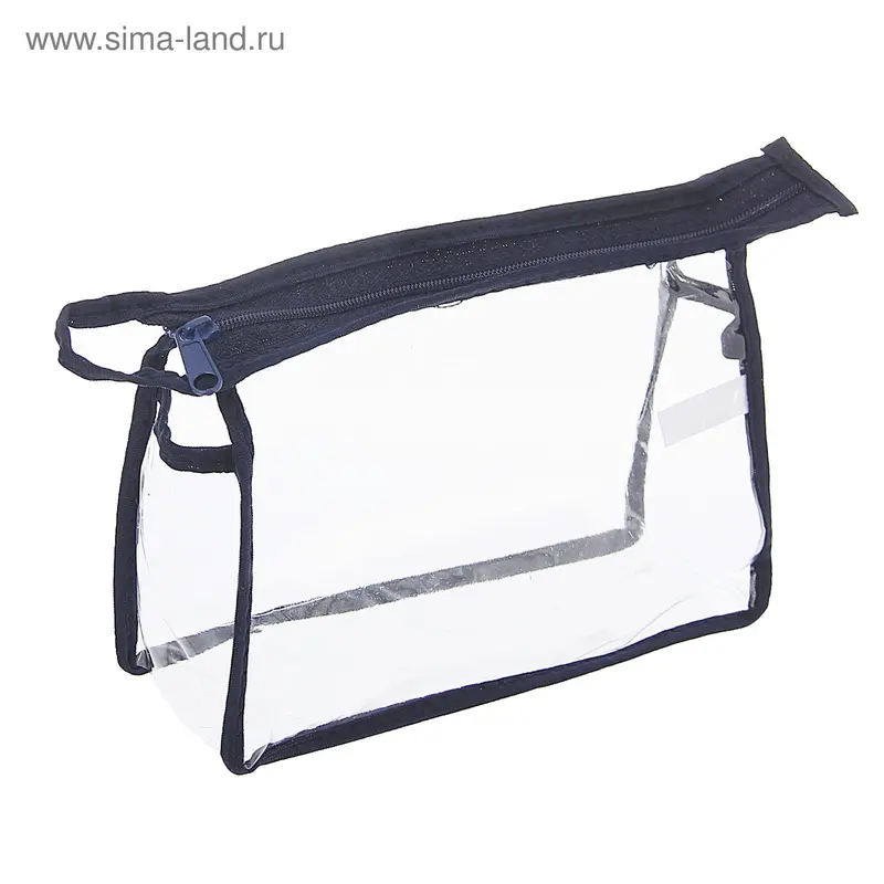 Косметичка на молнии, 1 отдел, тёмно-синяя