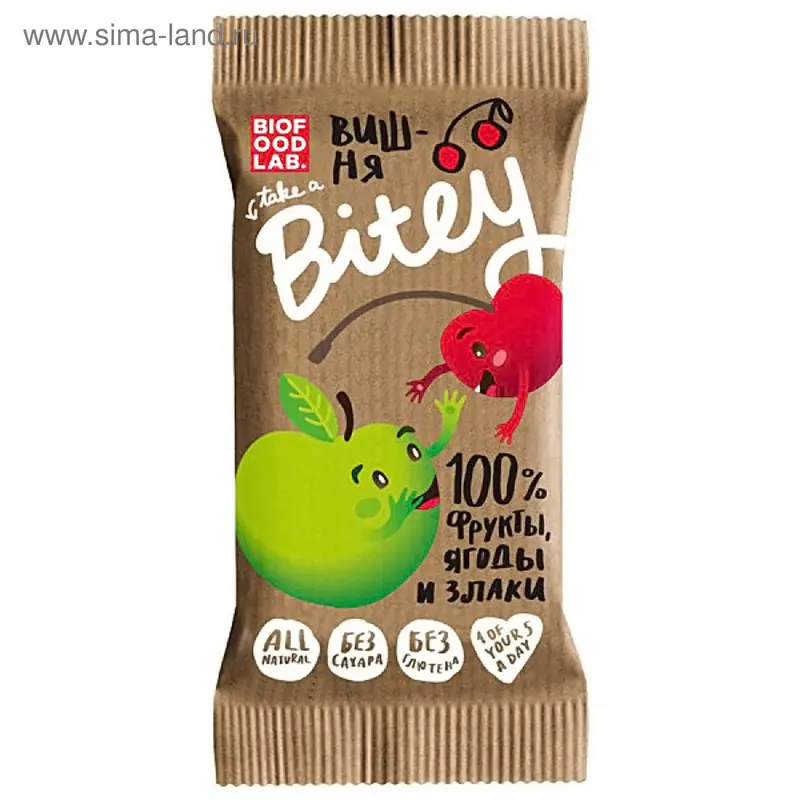 Батончик Bite Фруктово-ягодный "Яблоко-Вишня" 25гр
