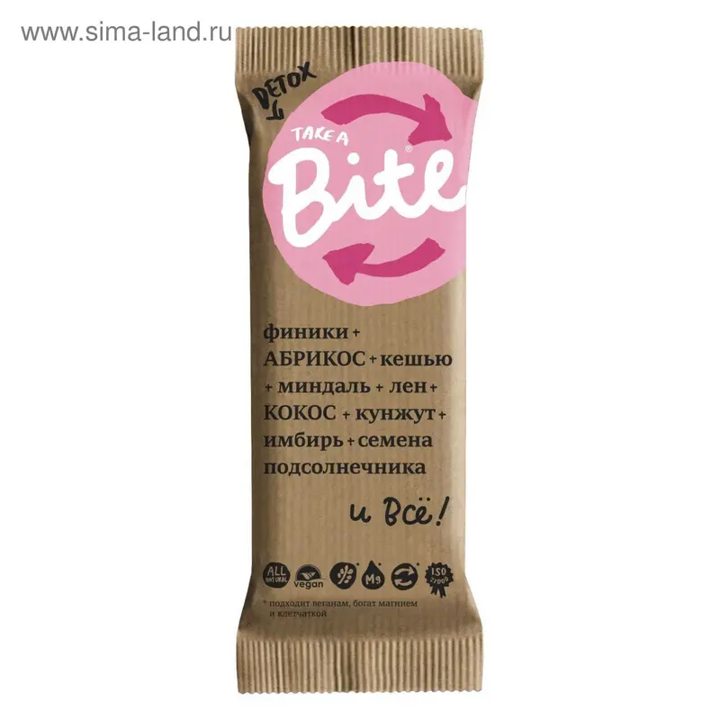 Батончик Bite Фруктово-ореховый "Абрикос-Миндаль" 45 гр