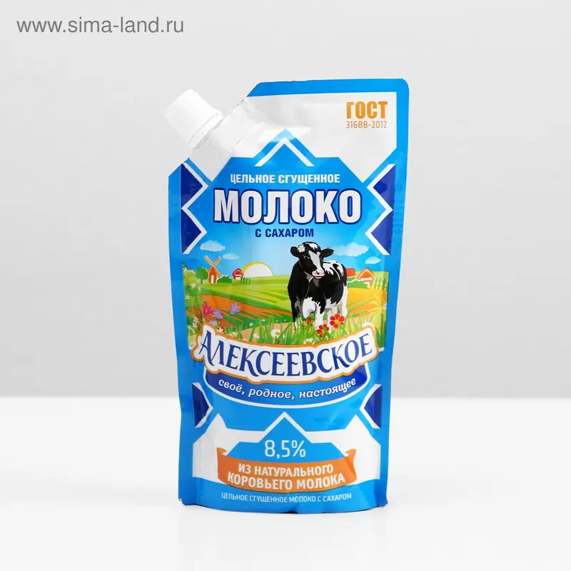 Молоко сгущенное "Алексеевское", 8,5%, дой пак, 270 г
