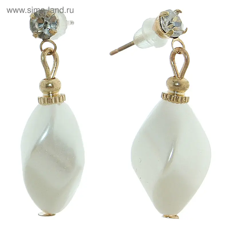Серьги с жемчугом «Капля», цвет МИКС