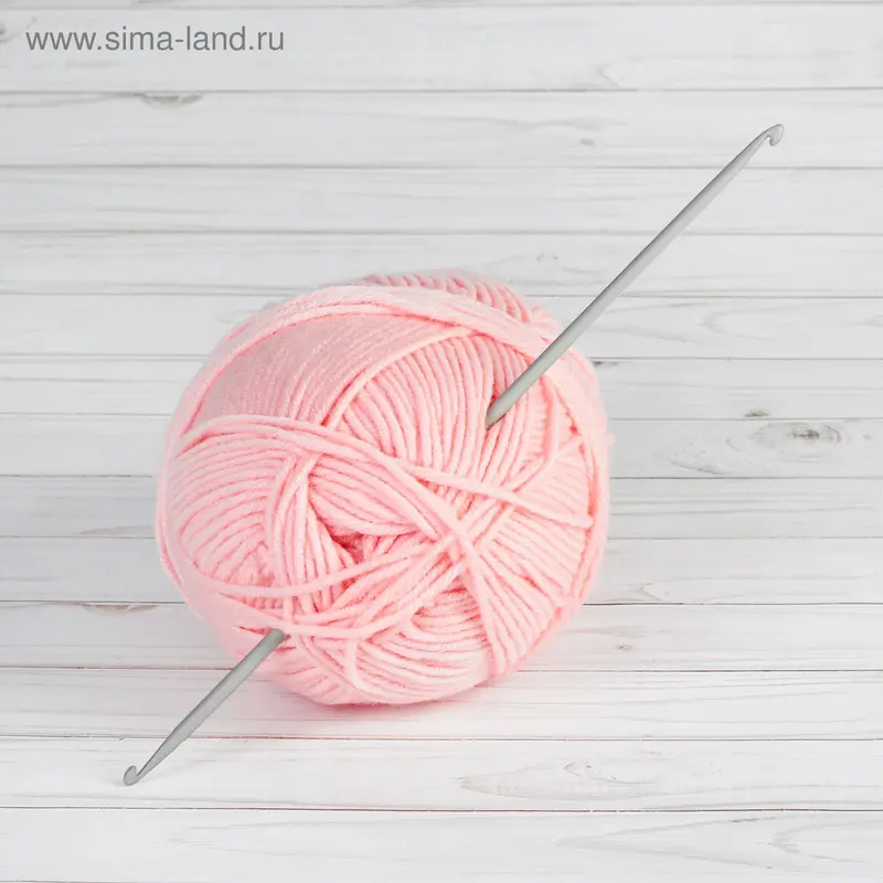 Крючок для вязания, тунисский, алюминиевый, двусторонний, d=5мм, 30см