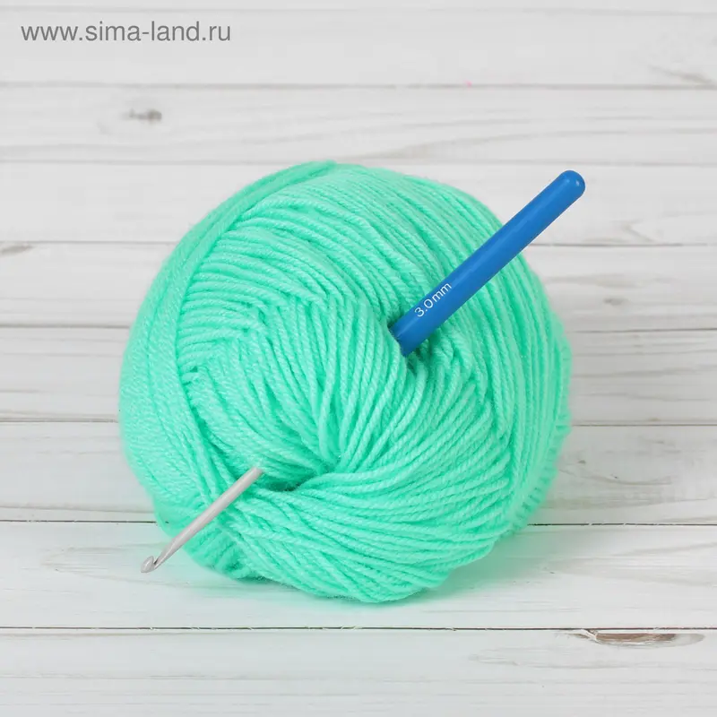 Крючок для вязания, алюминиевый, с пластиковой ручкой, d=3мм, 14см